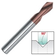 SPCOHX90 - 90° HSCo Centring Drills Red X coated